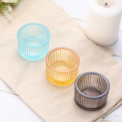 PATIKIL 4 Pcs Tealight Candle Holder, Tea Lights Candle Holder Glass Votive Candle Holders Glass Candle Holders for Table Centerpiece Decor Wedding Dinner Party, Red