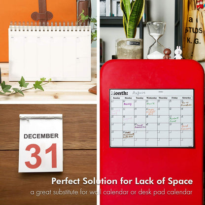 Volcanics Fridge Calendar Magnetic Dry Erase Whiteboard for Refrigerator Planners 11.5 Inches X 14.7 Inches
