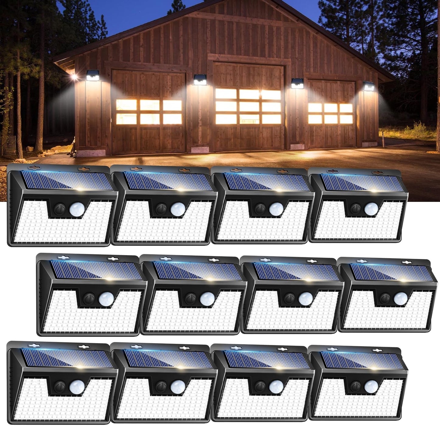 Peasur Solar Lights Outdoor Waterproof [12 Packs/140 LEDs], 3 Lighting Modes Solar Motion Sensor Light Outdoor, Ultra Bright Security Lights Outdoor Solar Lights for Outside Fence Yard Patio Deck
