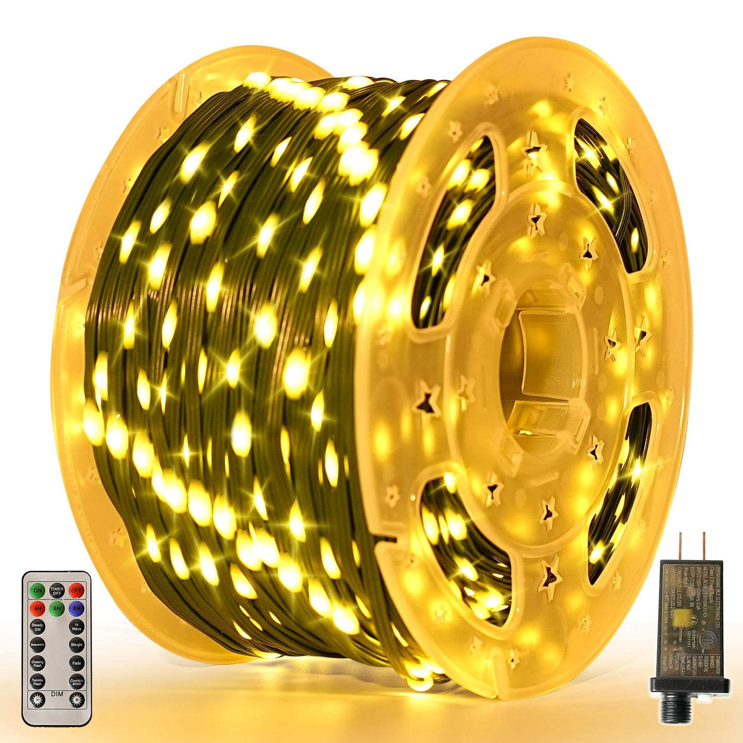 Domolli Christmas Lights 800 LED 264 FT, IP67 Waterproof Christmastree Lights with 8 Modes, Remote Control 3 Timers & Memory Function Xmas Decorations for House and Holiday (Warm White)