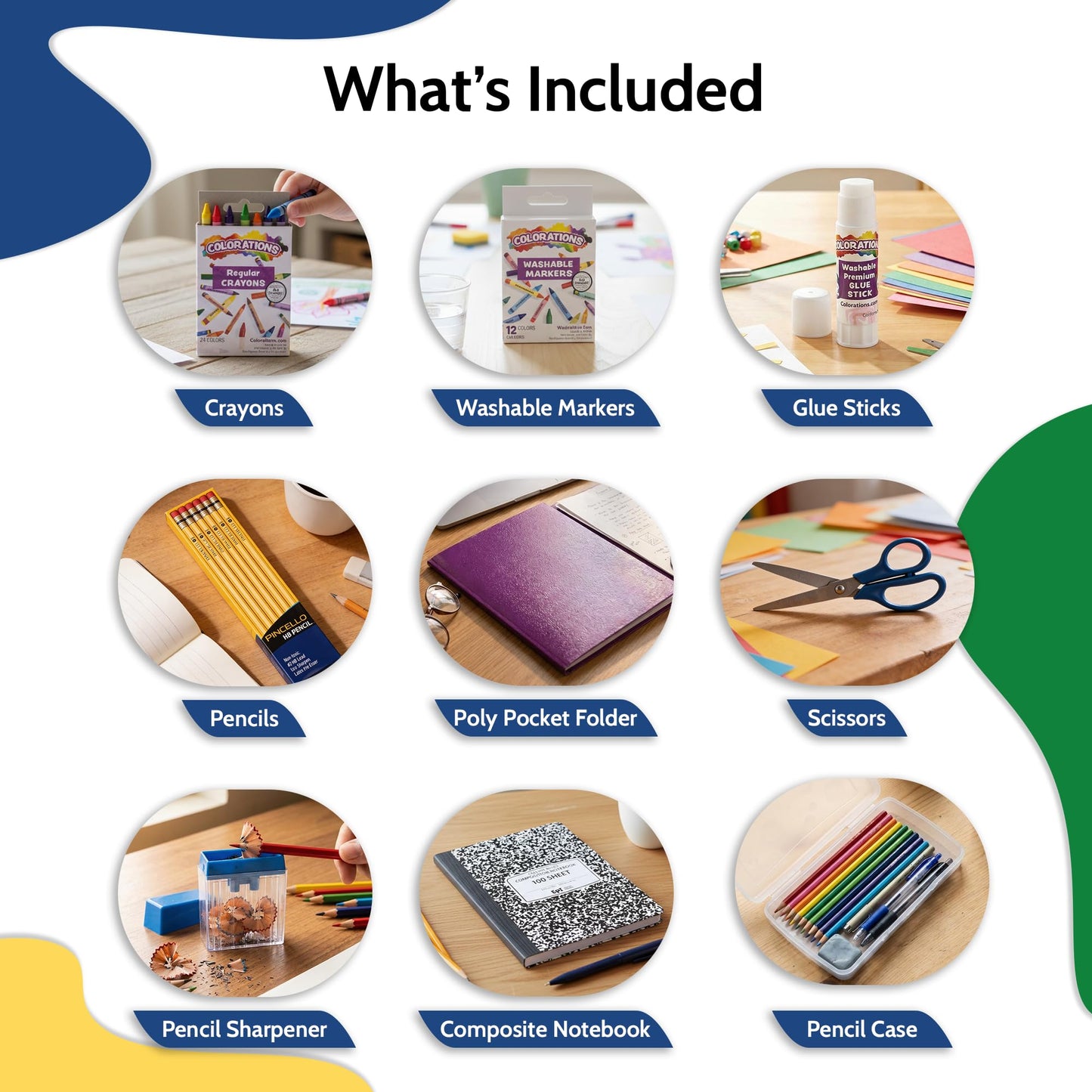 EPI Essentials Back to School Supplies for Kids – 74 Items in Kit – Kindergarten to 5th Grade School Supply Packs – Wide-Ruled Bundle with Composition Notebooks – Suitable for Homeschooling
