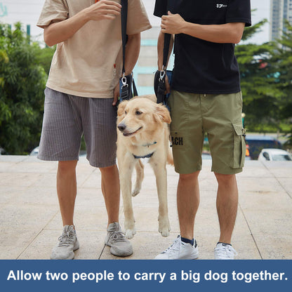 COODEO Dog Carry Sling, Emergency Backpack Pet Legs Support & Rehabilitation Dog Lift Harness for Nail Trimming, Dog Carrier for Senior Dogs Joint Injuries, Arthritis, Up and Down Stairs(2XL, Blue)