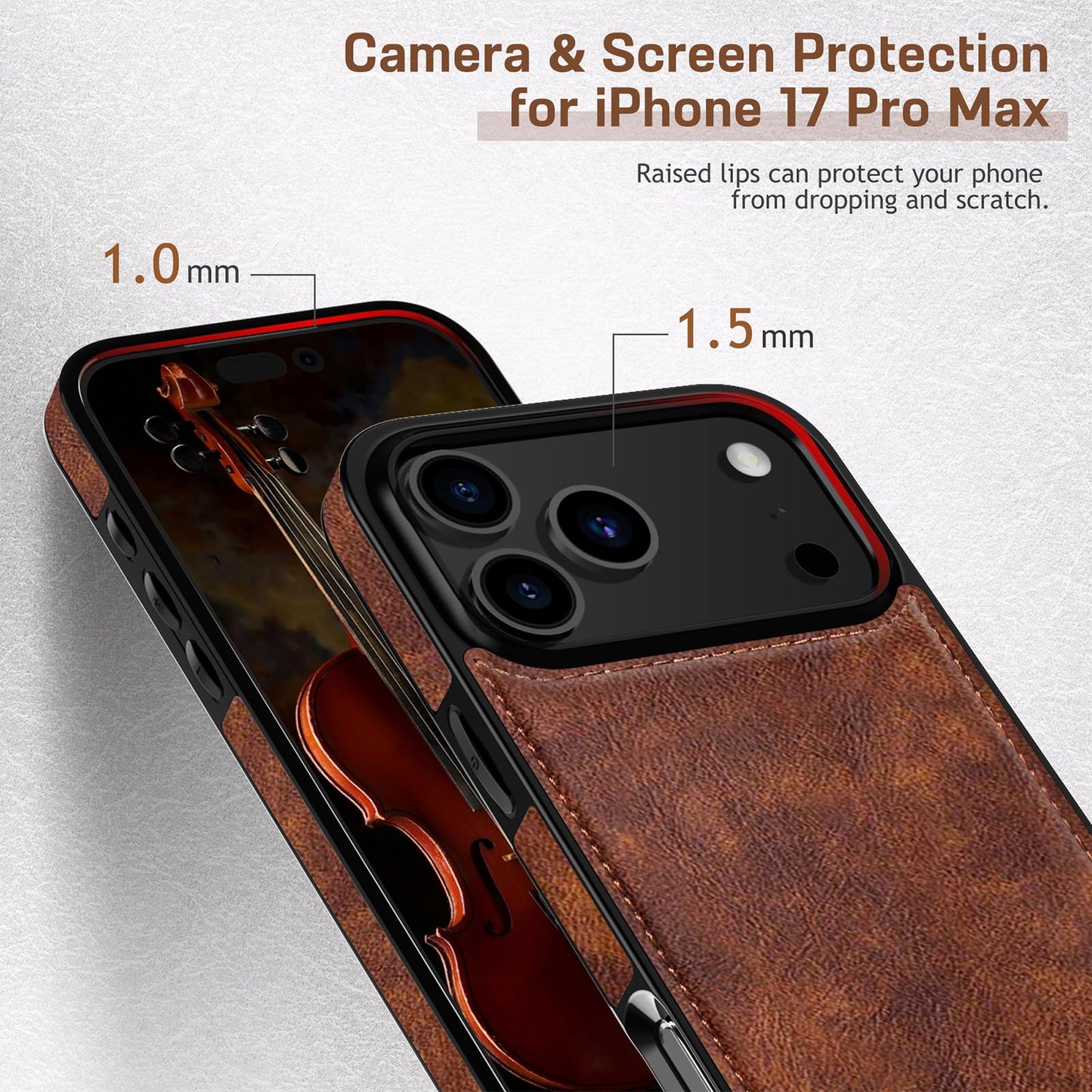 LOHASIC for iPhone 17 Pro Max Leather Case Compatible with MagSafe, Slim Luxury PU Non-Slip Grip Rugged Bumper Protective Cover Phone Case for iPhone 17 ProMax 6.9" 2025 - Brown