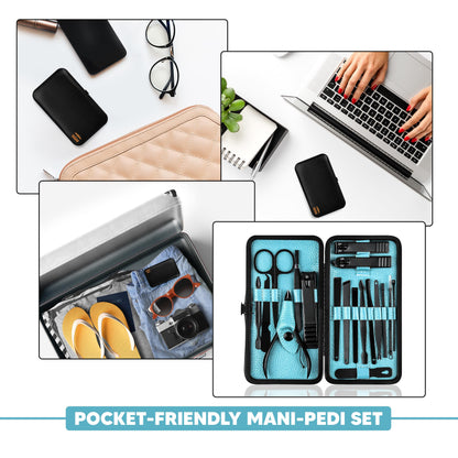 Utopia Care Nail Clippers Professional Nail Kit or Manicure Kit for Women and Men, Stocking Stuffers or Groomsmen Gifts 16Pcs Pedicure Set for Fingernail, Toenail Clippers with Travel Case