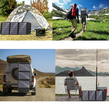 MARBERO Portable Solar Panel 30W Solar Panel Charger 23% High Efficiency Foldable Solar Panels QC3.0 USB & DC Port Compatible with Cell Phone Ipad Laptop IP65 Waterproof for Camping Outdoor Cloudy