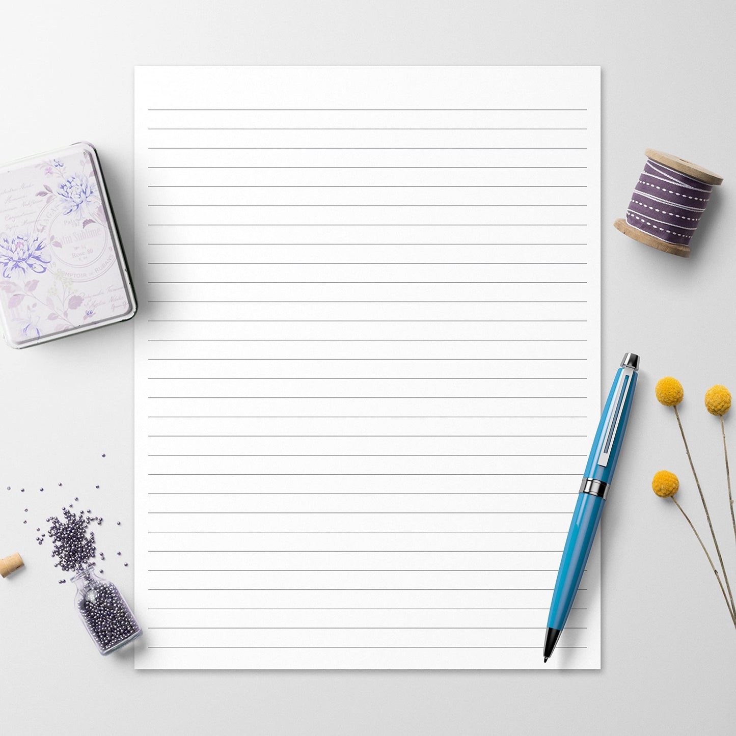 321Done Wide-Ruled Notepad (8.5" x 11") Made in USA, 50 Sheets, Letter Size, Large Tear Off Edge Glued, Planning Memo Pad, Unisex Minimalist Simple Lined Wide Spaced Writing Pad