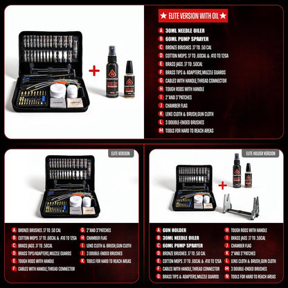 GLORYFIRE Gun Cleaning Kit Rifle Handgun Shotgun Pistol Cleaning Kit for All Guns with High-end Brass Brushes, Mops, Jags, Reinforced, Lengthened Rods and Gun Cleaning Snake&Ropes