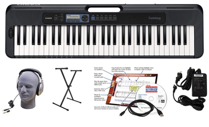 Casio CT-S300 EPA 61-Key Premium Keyboard Package with Headphones, Stand, Power Supply, 6-Foot USB Cable and eMedia Instructional Software