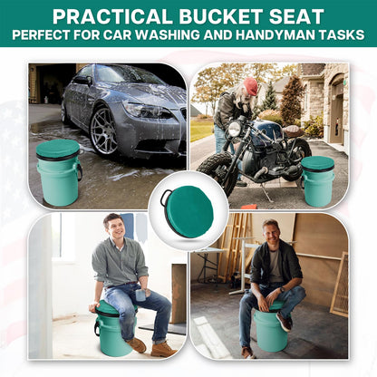 Wizcave 5 Gallon Bucket Seat for YETI Bucket Only, 360-Degree Swivel Bucket Lid Seat, Bucket Lid Cushion 5 Gallon for Fishing, Hunting, Tool Organizer, Car Washing, Gardening, Baseball