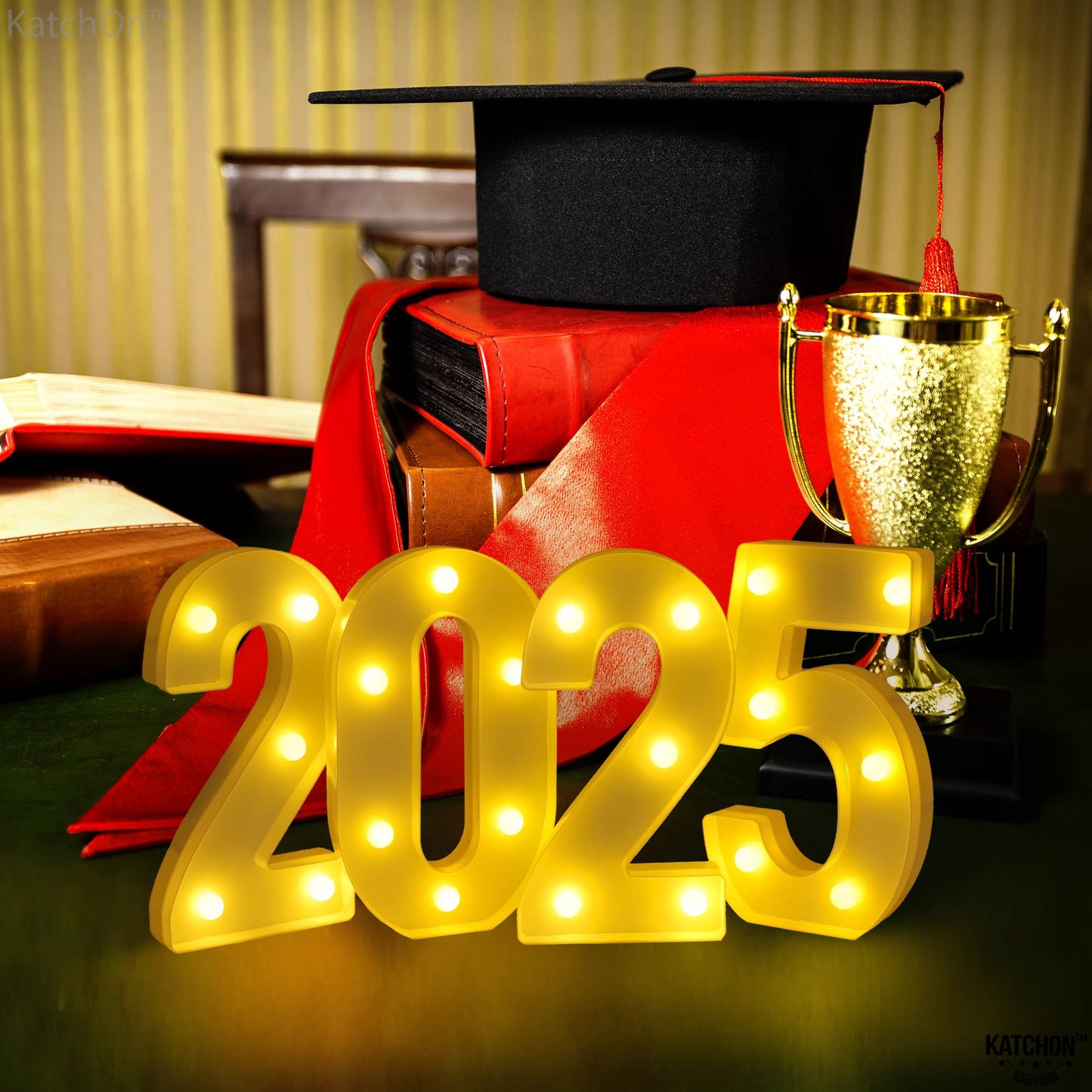 KatchOn, LED Light Up Numbers 2025-8.2 Inch, Light Up 2025 Sign | 2025 Number Light Up Sign for Happy Graduation Decorations 2025 | LED Graduation 2025 Sign for 2025 Graduation Party Decorations