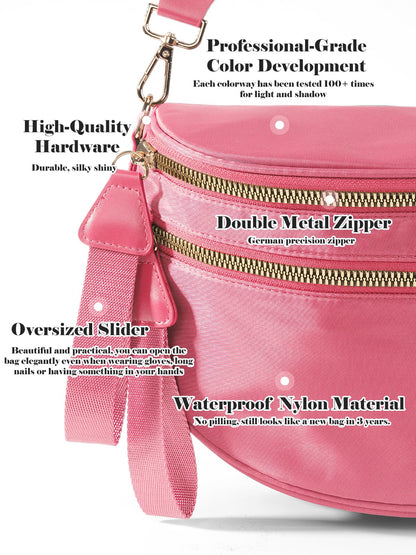Pure Colour Crossbody Bag Bum Bag for Women,Spacious Purse Fanny Packs Belt Bag,Oversized Bum Bag (Colour Bum Bag-Beige)