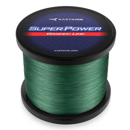 KastKing Superpower Braided Fishing Line, Moss Green, 80 LB, 300+27 Yds(8 Strands)