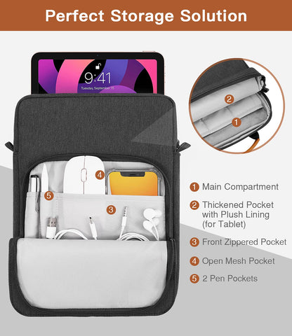MoKo 15 Inch Laptop Sleeve Bag Fits MacBook Air 15" M2 2023, MacBook Pro 14" M2 2023, Galaxy Tab S9 Utra 14.6" 2023, Handle Carrying Case with Shoulder Strap, Indigo