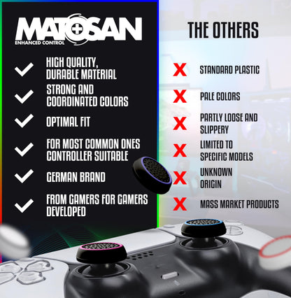 MatoSan® 20 Controller Grip Thumbstick Accessories Silicone Caps – Compatible with PS4 Sticks, Compatible with PS5 Controller – Thumb Grips Protection – Enhanced Precision for Thumbsticks