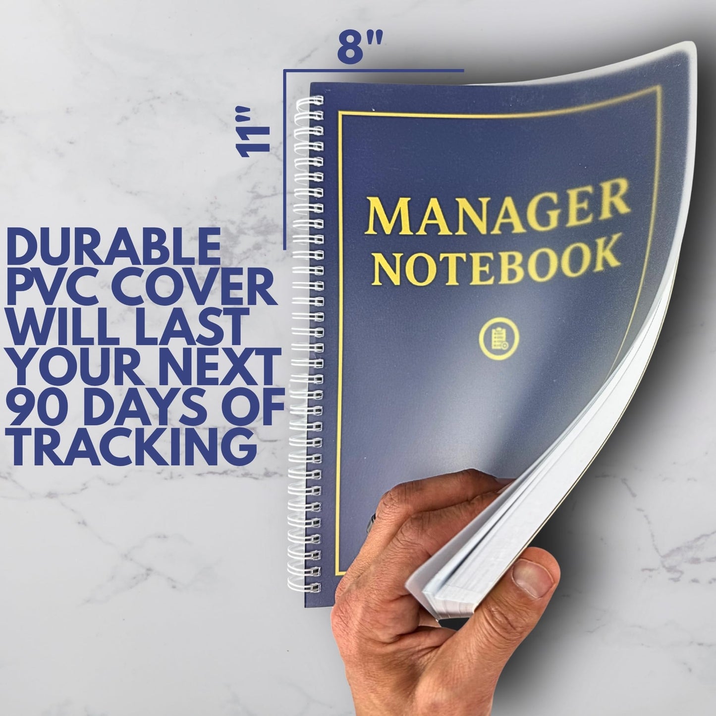 Manager’s 90-Day Planning Journal by Field Equipt – Professional Project Organizer for Work with Daily Activity Logs & Goal Setting – Durable, Spill-Proof Cover for Office & Field Management