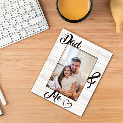 Beliran Dad Gifts Picture Frame 5x7, Daddy Daughter Photo Frame, Christmas Fathers Day Birthday Gifts for Daddy from Kids Son Daughter, Dad and Me Wooden Picture Photo Frames for Desk Home Room Decor