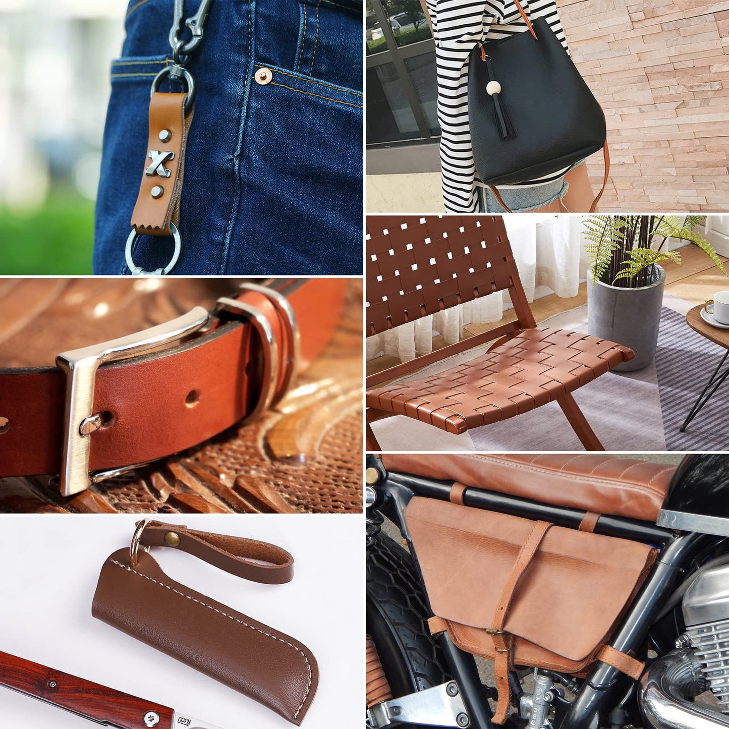 Leather Strap 1 Inches Wide Flat Leather Strips, Genuine Full Grain Cowhide Oil Tan Leather Strip for DIY Craft Projects, Tooling, Belt, Garden Tools (2.2mm Thick_65-72 Inches Lengths_DK Brown)