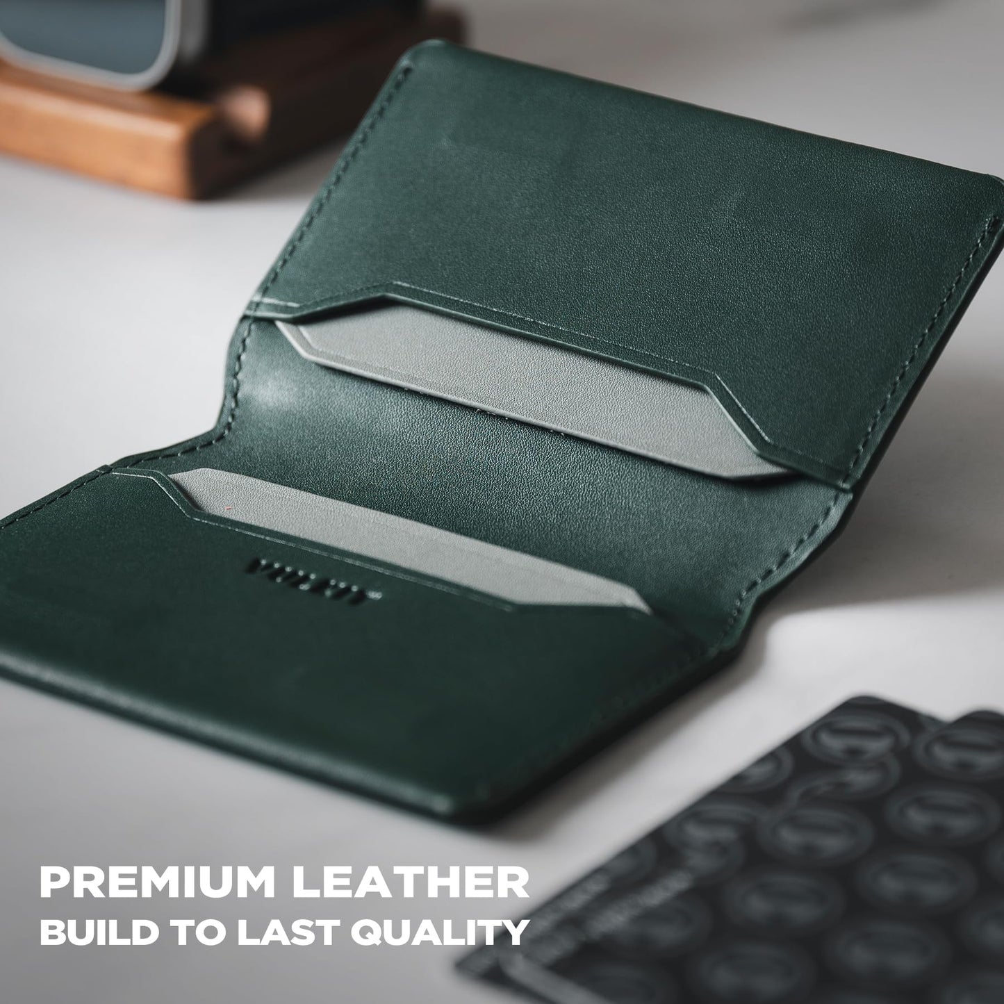 VULKIT Slim Minimalist Card Holder RFID Blocking Leather Credit Card Holder Front Pocket Wallet Magnetic Closure