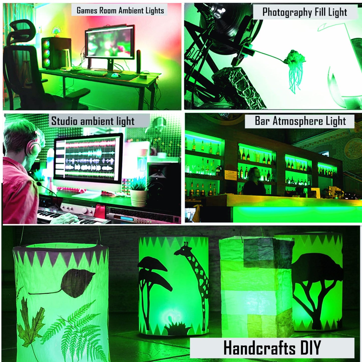Flexible Led Panel,Electroluminescent Panel Sheet EL Tape Cuttable Soft for Mask Eye Cosplay Party Decor DIY-Continuous/Slow Flash/Fast Strobe 10x10cm (green, 10x10)