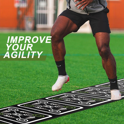 NELOMO Agility Ladder Mat 11.9 ft X 1.3 ft Agility Ladder Pad Agility Training Equipment Agility Workout Ladder Mat for Soccer Football Tennis Boxing Training