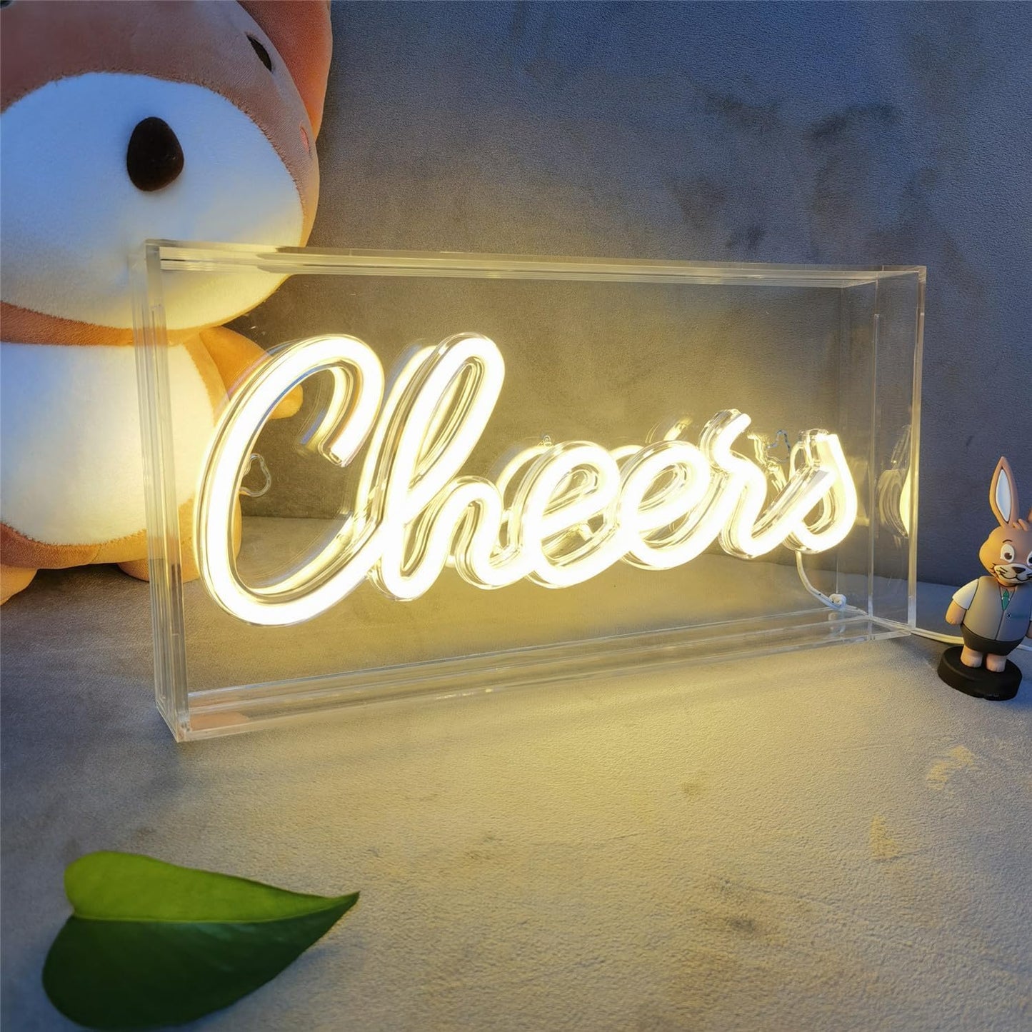 Cheers Neon Sign, LED 3D Art Light Box Cheers Neon Sign for Table Decor, Wall Decor, Bar, Pub, Bachelorette Party USB Powered 11.8x5.9x1.85 Inches (Warm White)