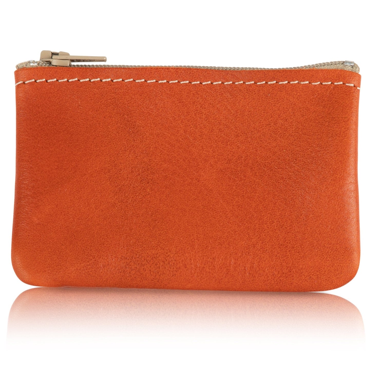 Genuine Leather Small Zipper Pouch Coin Purse for Women Change Holder for Men Size 4 x2.5 Made in U.S.A