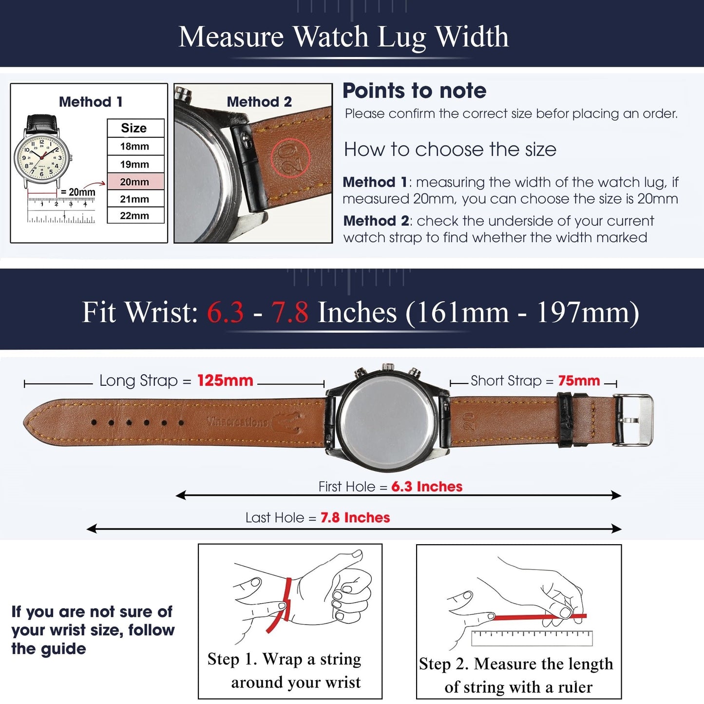 Premium 18mm Light Brown Watch Band for Men, Handcraft Leather Watch Strap, Easy Install Strap Gold Stainless Buckle Present Gift Husband Boyfriend Son Christmas Fathers Day Birthday DH06G18MM