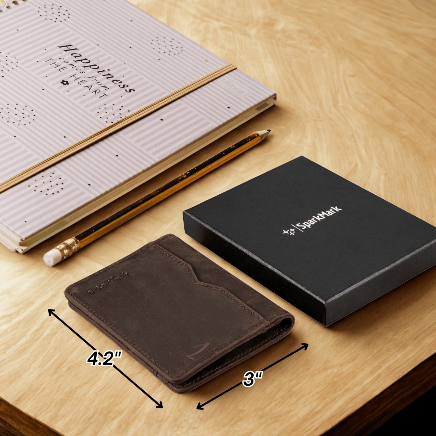 SparkMark RFID Blocking Slim Wallet for Men | Thin Bifold Credit Card Holder Wallet | Mens Wallet Slim Business Card Case | Minimalist Front Pocket wallet with Gift Box