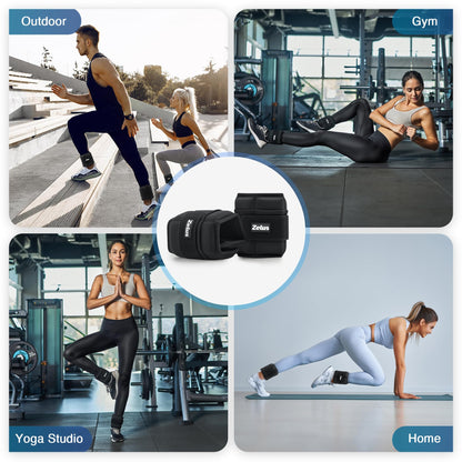 ZELUS 1 Pair Adjustable Ankle Weights, 3.5-7 lb Z-Fit Ankle Weights for Women Men, Ultra Thin Leg Weights for Women with Adjustable Straps, 0.7-3.5 lb per Arm Weight for Gym Home Yoga Jogging Walking