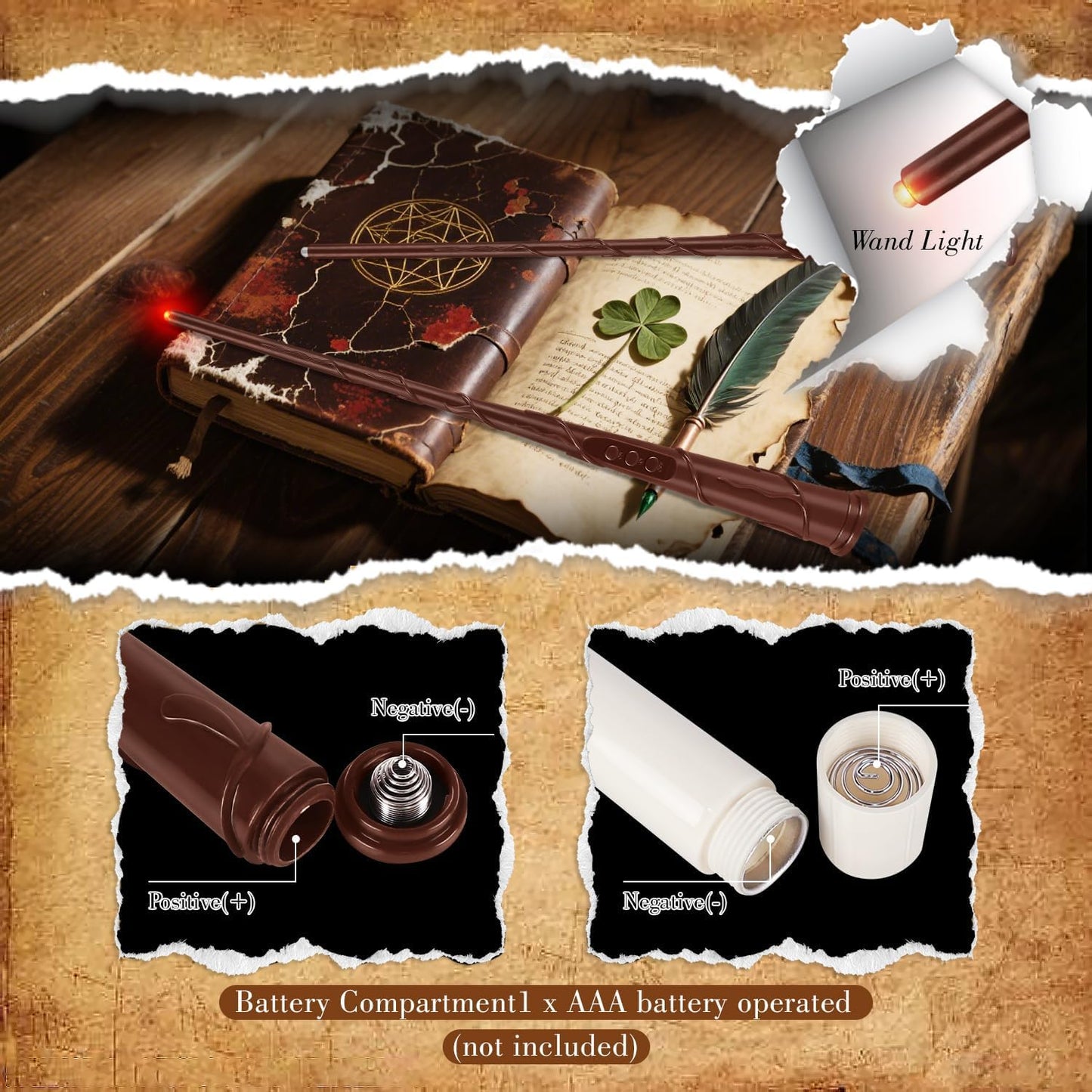 YOROXRG 24 Pcs Halloween LED Magic Hanging Floating Candles, Taper Flickering Flameless with 2 Magic Wands - Candle Set for Halloween, Christmas, Weddings, Birthdays & Fantasy Ambiance...