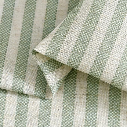 jinchan Tab Top Linen Kitchen Curtains 36 Inches Striped Tier Curtains Farmhouse Modern Cafe Style Small Window Treatments Airy Light Filtering Rod Pocket for Living Room Bathroom 2 Panels Sage Green