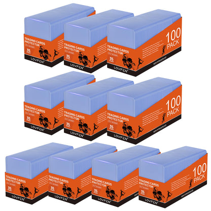 LOVFEN 1000 Hard Plastic Card Sleeves – 1000 Toploads, 35PT Baseball Card Protectors with Bend-Resistant, Rip-Proof Edges for TCG, Sports, Football & Collectible Cards