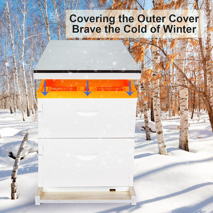 Bee Feeder Top Feeder for Langstroth 10 Frame Hive, 6-Channel 1.2 Gallon Beekeeping Feeder for Wet and Dry Feeding, for Backyard, Apiary or Commercial Hives, Bee Watering Station