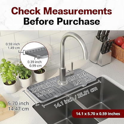 Odrago Silicone Faucet Mat, Countertop and Kitchen Sink Splash Guard, Anti-Slip