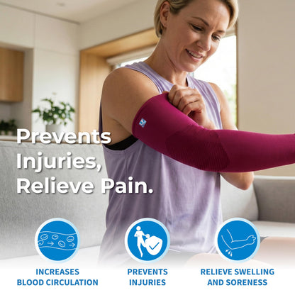 LP SUPPORT 668 Compression Elbow Sleeve - Arm Sleeve for Workouts, Sports & Weightlifting - for Golf and Tennis Elbow Brace for Men & Women (Black, M, 1pcs)