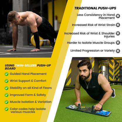 Push Up Board for Men – 20 in 1 Detachable Fitness Board with 5 Resistance Bands, Adjustable Pushup Handles, Perfect Push Up Bars for Home Gym Workout Equipment Training