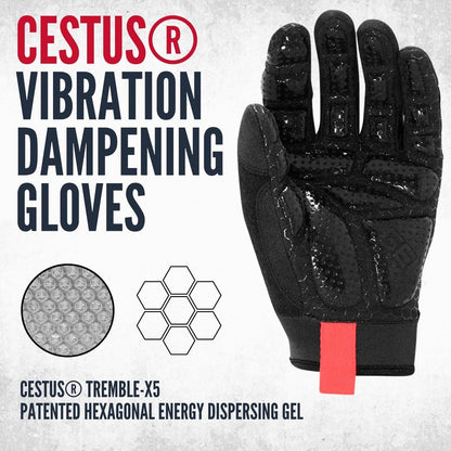 Cestus TrembleX, Anti Vibration Gloves, Gel Padded Palm, Work Gloves With Grip (Large)