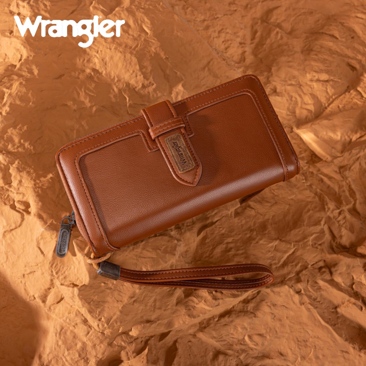 X Wrangler Brown Wallets for Women Wristlet Wallets, Card Cases & Money Organizers Large Capacity Bifold Clutch Phone Wallet Ladies Female Credit Card Cash Wallet with ID Window
