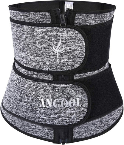 ANGO Sweat Waist Trainer Corset for Women - YKK Zipper Body Shaper Cincher for Weight Loss | Adjustable Fit