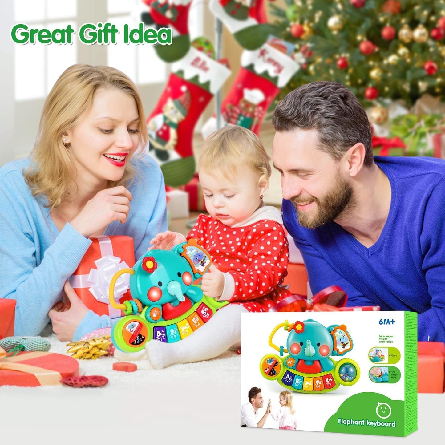 Baby Piano Toy 6 to 12 Months Light Up Music Baby Toys for 0 6 9 12 18 Months Early Learning Educational Piano Keyboard Infant Babies Girl Toy 1 Year Old Boy Girls Gift