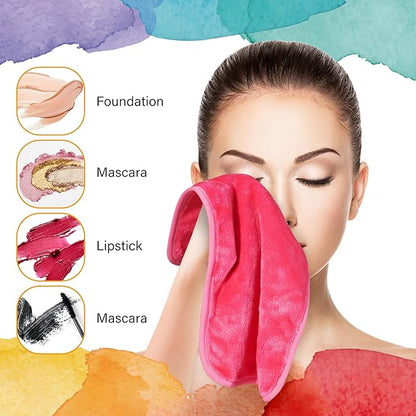Nugilla Makeup Remover Cloths, 8 Packs Makeup Remover Towels Reusable Face Wash