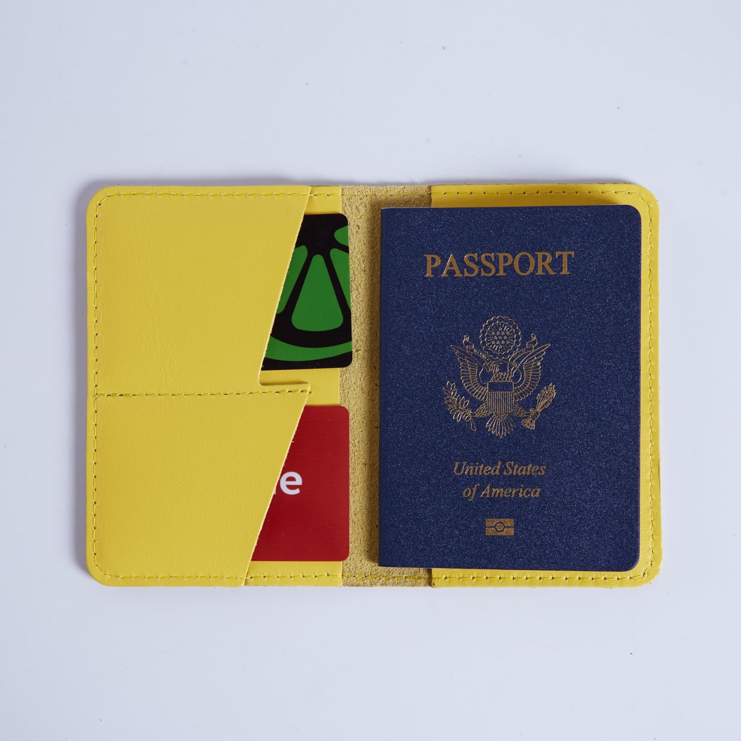 INCARNE US Leather Passport Holder for Travel - Passport Case - Passport Wallet for Men - Passport Cover for Women Sleeve Protector - Travel Essentials Vacation Luggage Travel Gifts - Classic Yellow
