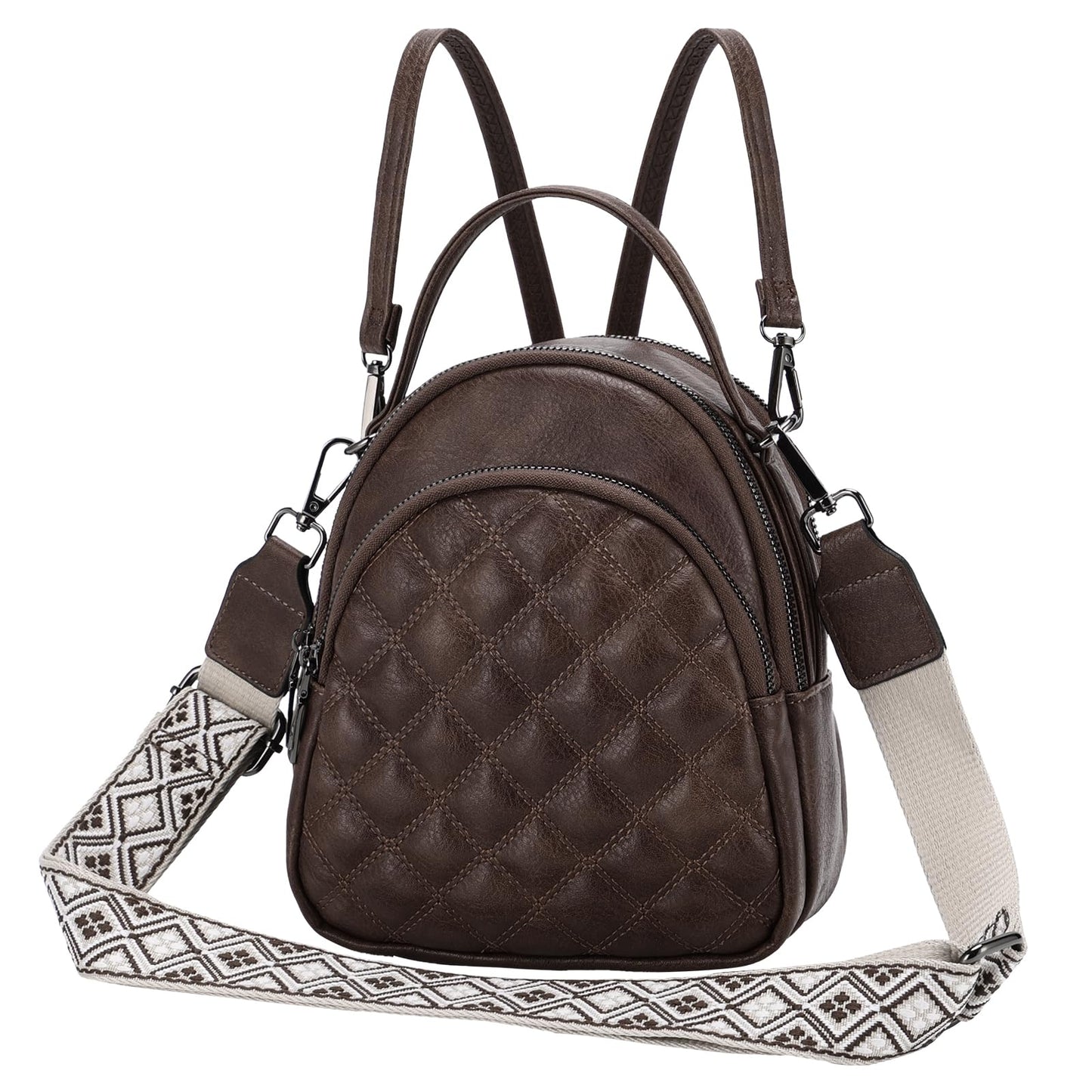VX VONXURY Mini Backpack Purse,Women's Fashion Convertible Shoulder Bag with Guitar Strap