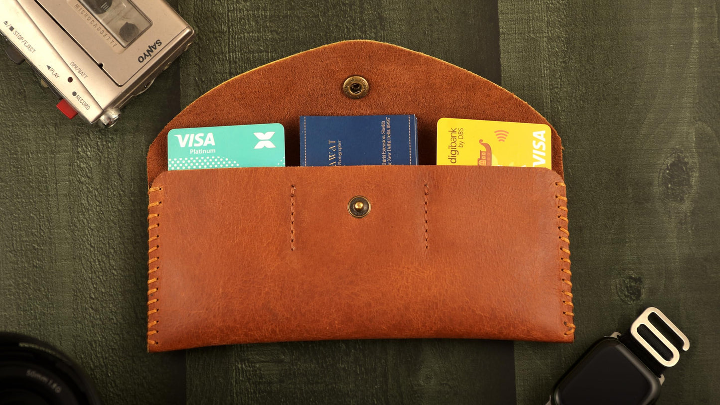 TheAntiq Leather Currency Pouch, Money Bag, Credit Card Wallet, Genuine Leather Currency Organiser For Men & Women, Dollar Bills Organiser, Money Pouch, Cash Bag- Handmade