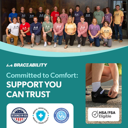 BraceAbility Forefoot Offloading Post-Op Shoe - Non-Weight Bearing Medical Wedge Boot for Diabetic Foot Ulcer, Metatarsal Fracture, Broken Toe, Bunion, Hammer Toe Surgery - Fits Men and Women (L)