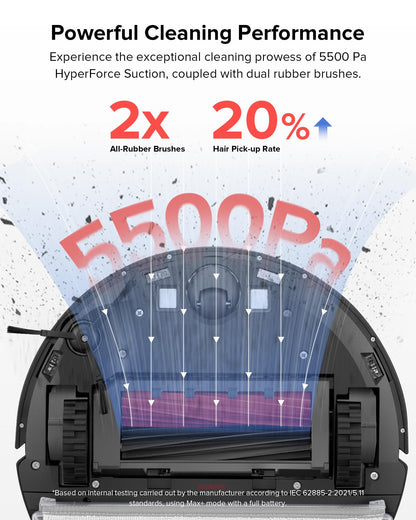 roborock Q7 L5 Robot Vacuum and Mop Combo, 8,000Pa Suction, Upgraded from Q5 Pro, Dual Anti-Tangle System, LiDAR Navigation, Multi-Level Mapping, Self-Charging Robotic Vacuum Cleaner, Black