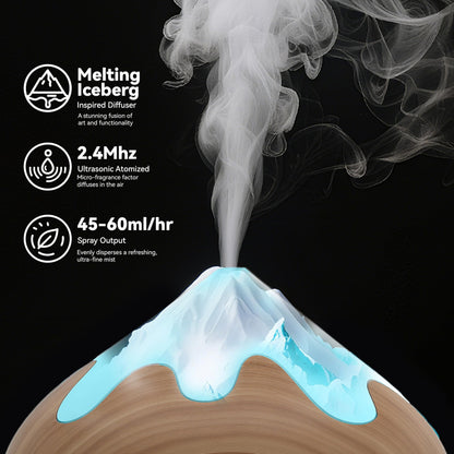 Essential Oil Diffuser for Home 500ML, Ultrasonic Large Diffuser Oil Machine with Remote Control, Aromatherapy Diffusers for Home Office Room, Aroma Diffuser with 14 Color LED & 2 Mist Mode, Brown