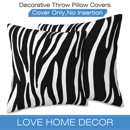 Naqiuli Throw Pillow Covers Animal Zebra Skin Pillow Covers 18x18 Inch Set of 2 Throw Pillows Decorative Pillow Cases Cushion Covers for Bedroom Livingroom Sofa Farm House