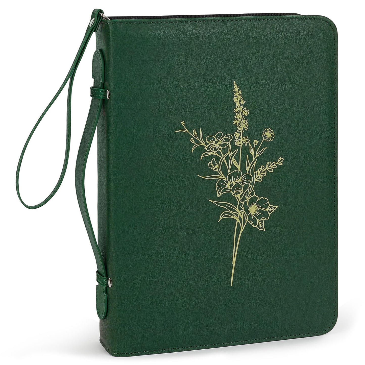 Bible Cover Case for Women and Men, PU Leather Bible Bag Bible Study Supplies Accessories with Detachable Wrist Strap