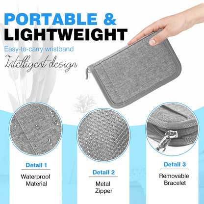 Single Passport Holder for Travel, RFID Travel Document Organizer for Women Waterproof Passport Wallet Men Portable Case for Cards, Boarding Pass, ID, Money, Tickets with Zipper